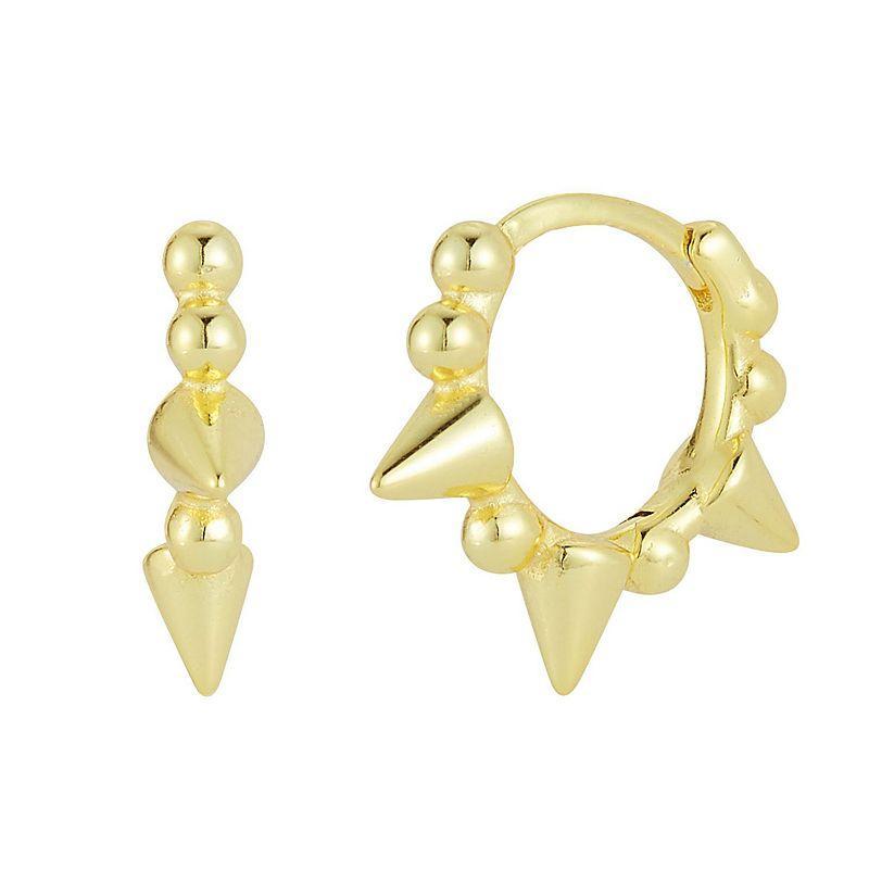 Sunkissed Sterling Spike Hoop Earrings, Womens, Gold Tone Product Image