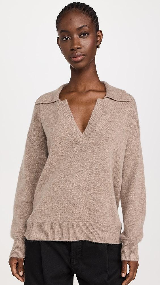 La Ligne Cashmere V Neck Collared Sweater | Shopbop Product Image