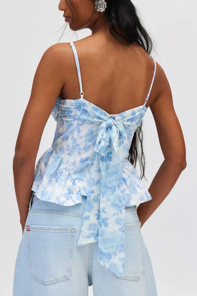 For Love & Lemons Oliver Floral  Tie Back Corset Top Product Image