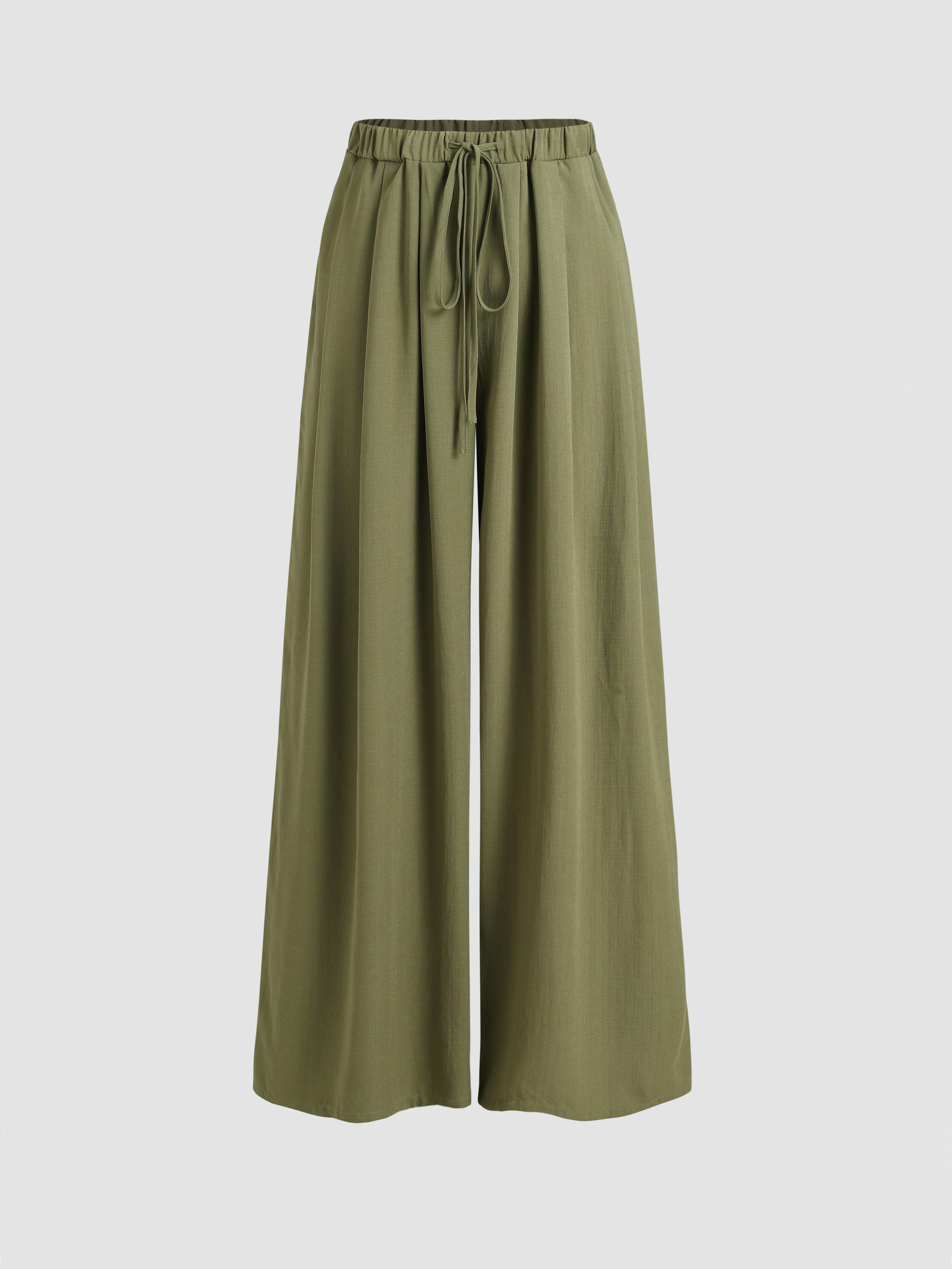 Elastic Waist Wide Leg Trousers Product Image