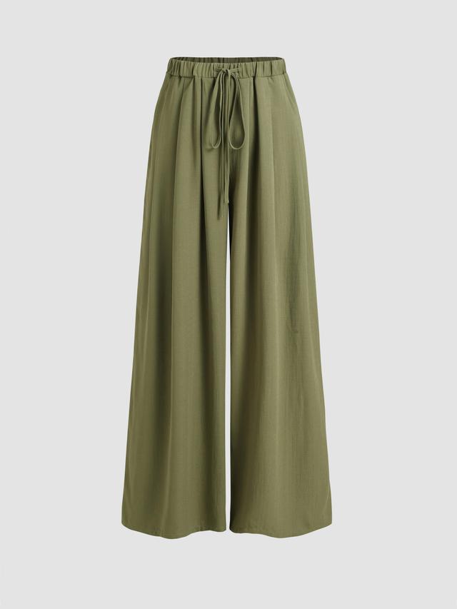 Elastic Waist Wide Leg Trousers Product Image