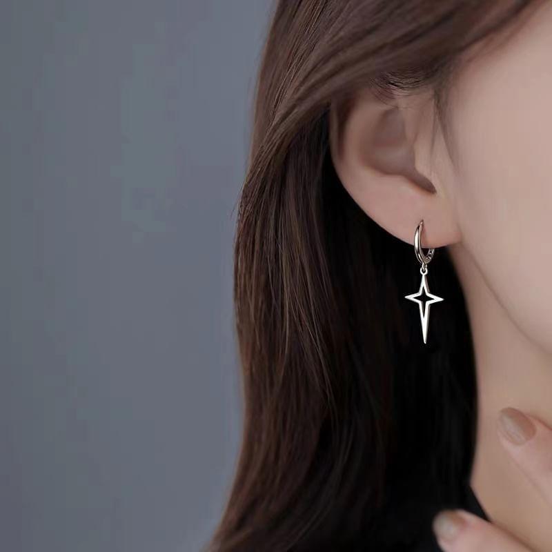 925 Sterling Silver Star Drop Earring Product Image