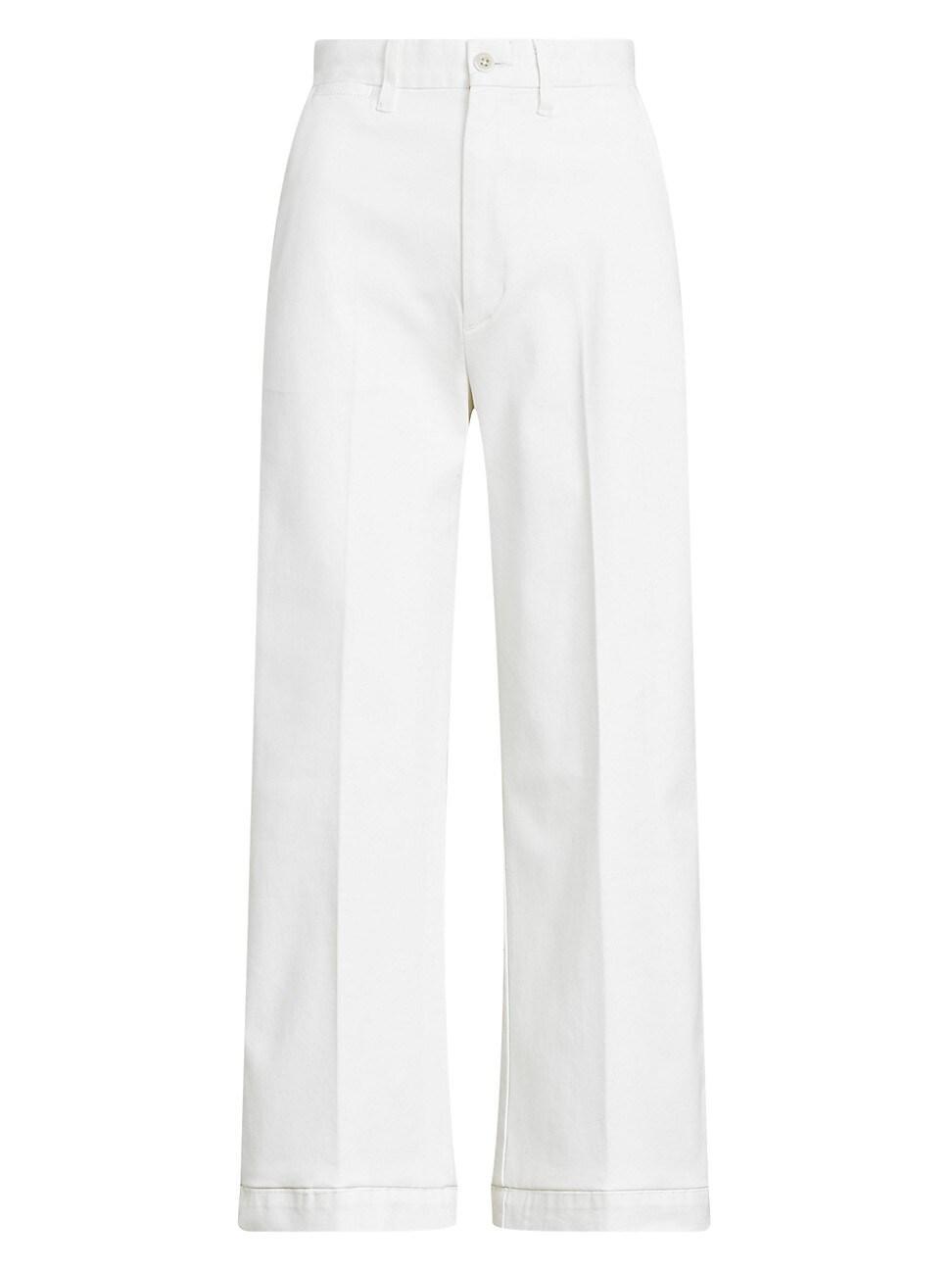 Womens Cropped Stretch-Cotton Wide-Leg Pant Product Image