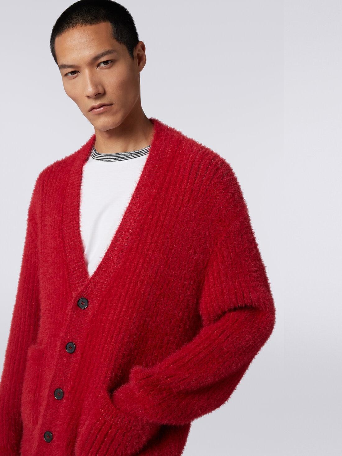 Oversized cardigan in fur-effect wool blend Product Image