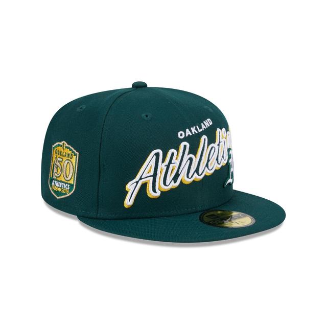 Oakland Athletics Script Sided 59FIFTY Fitted Hat Male Product Image