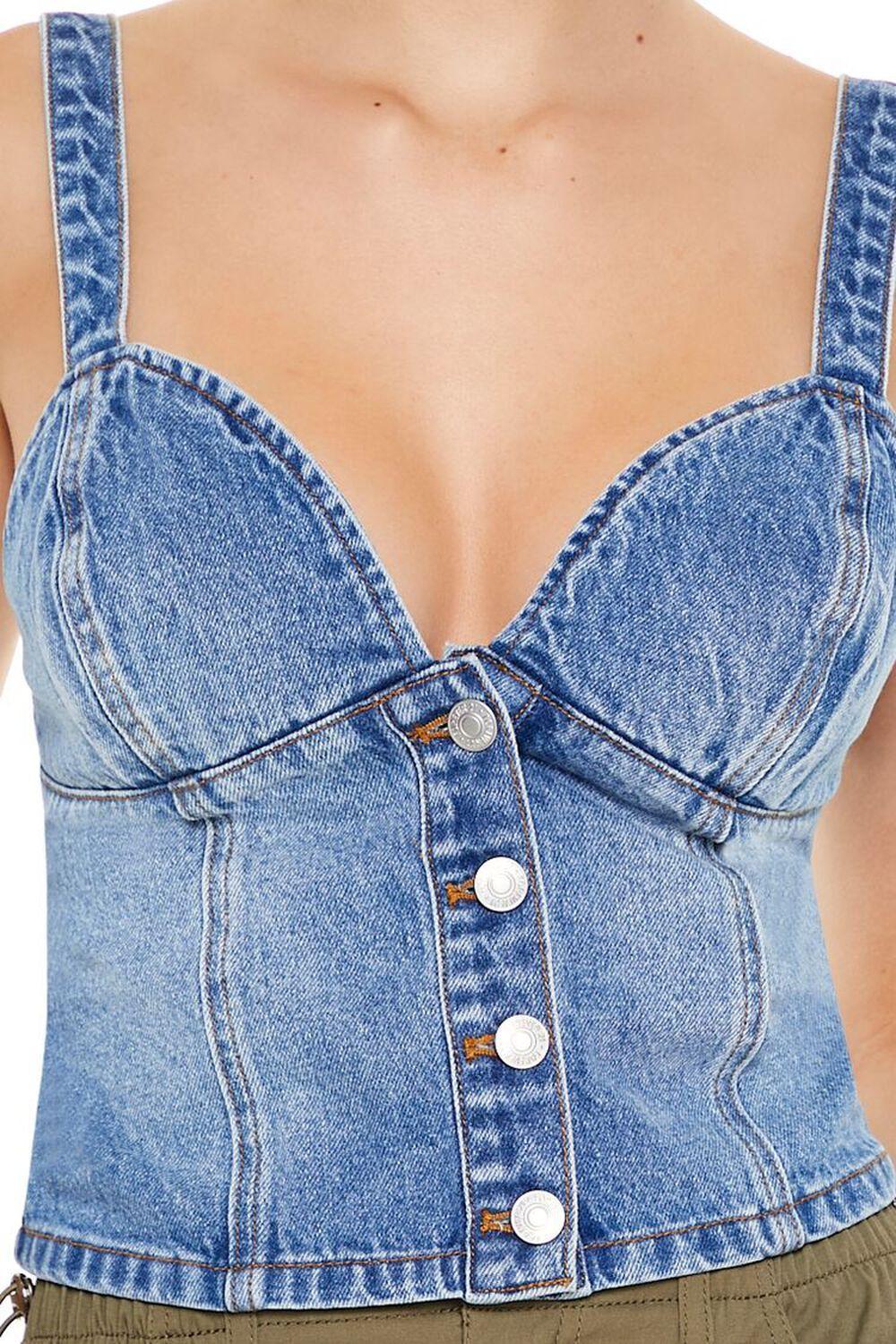 Denim Sweetheart Bustier Crop Top | Forever 21 Product Image