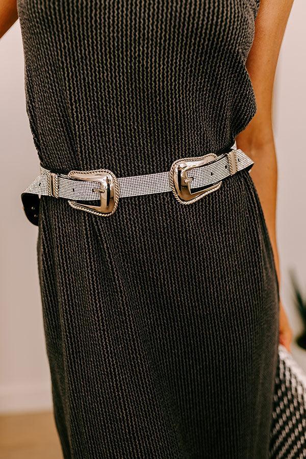 Driving Country Roads Rhinestone Belt In Silver Product Image