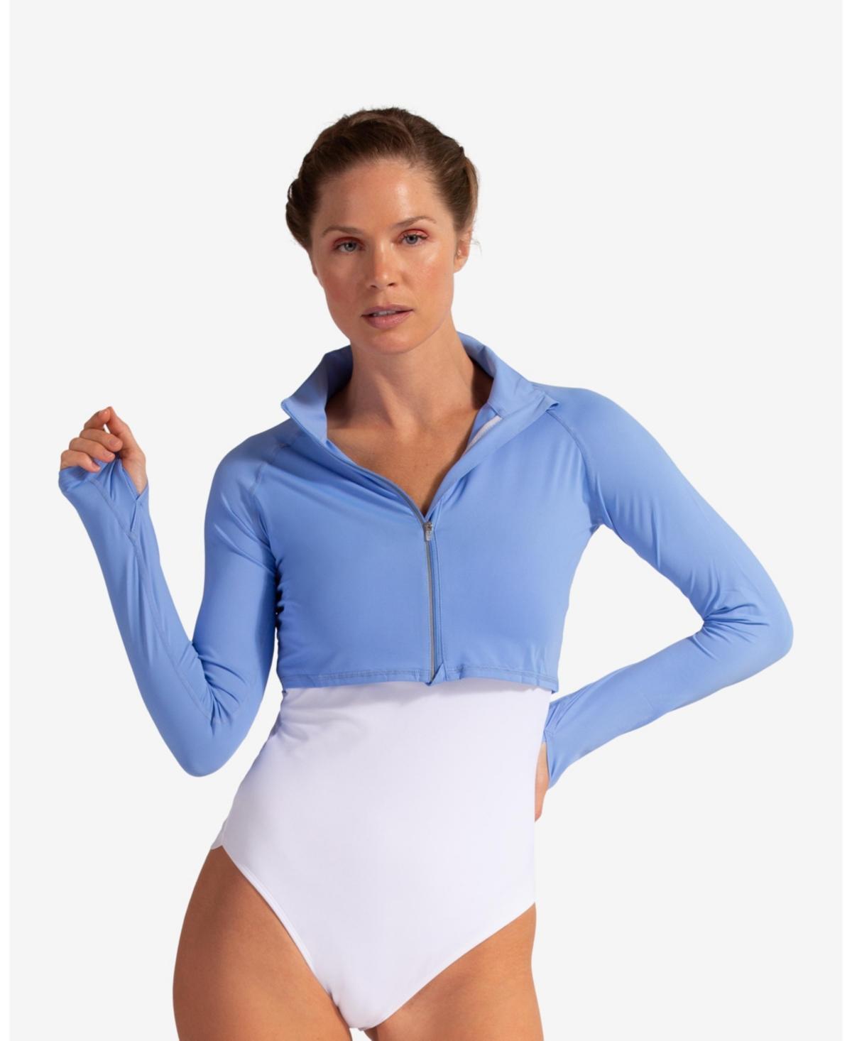 BloqUV Womens Upf 50+ Sun Protective Full Zip Crop Top Product Image