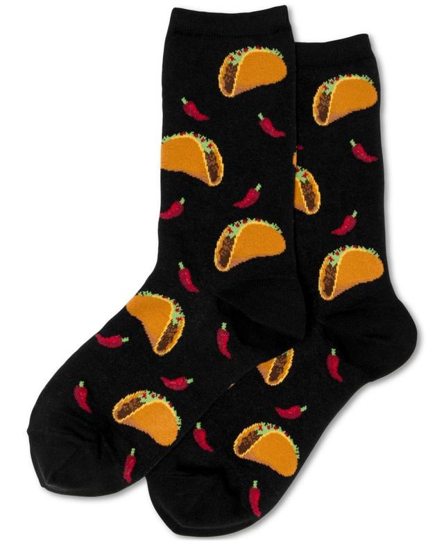 Hot Sox Womens Tacos Printed Cushioned Crew Socks Product Image