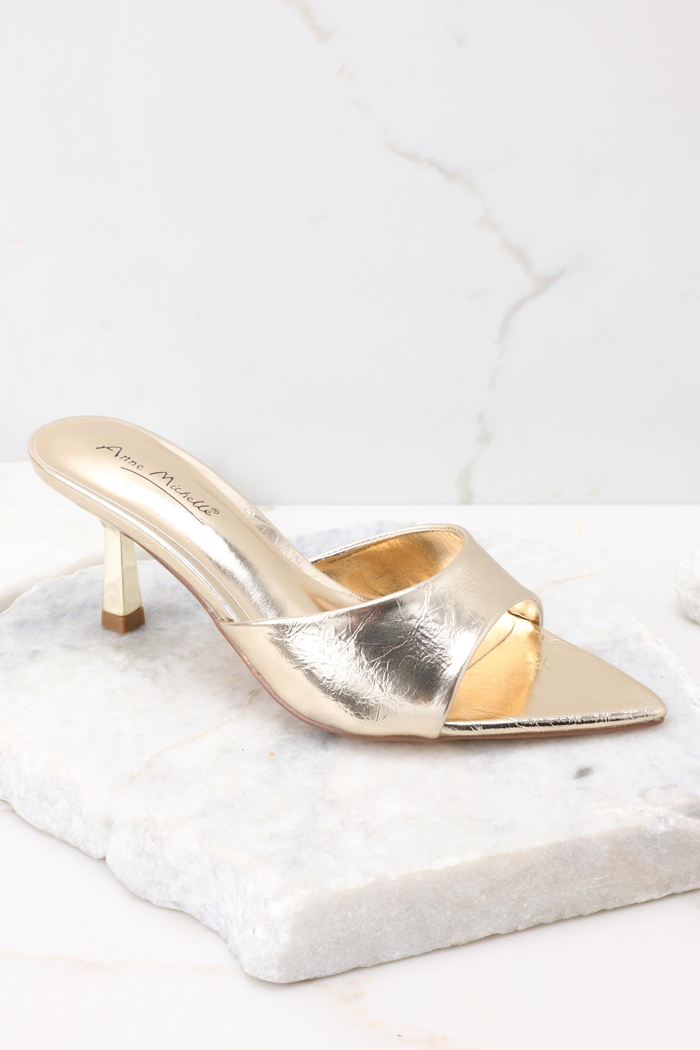 Path To Greatness Gold High Heel Sandal Product Image