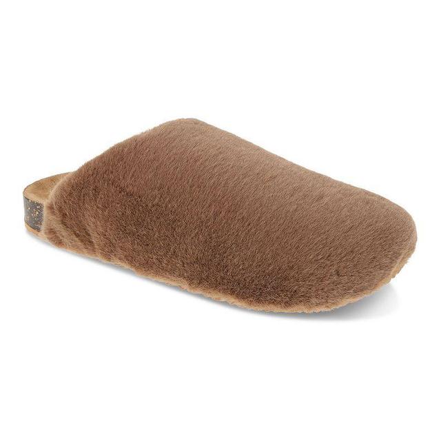 Dockers Womens Faux-Fur Clog Slippers Brown Product Image