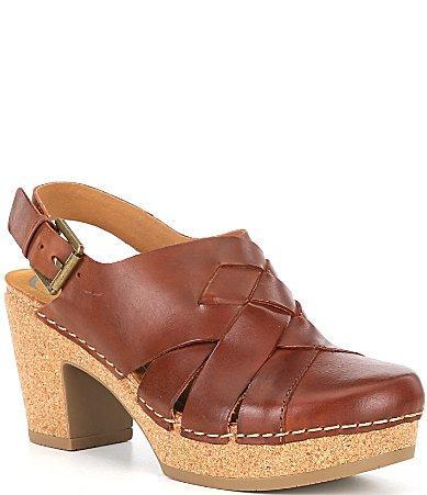 Aetrex Paige Leather Platform Slingback Clogs Product Image