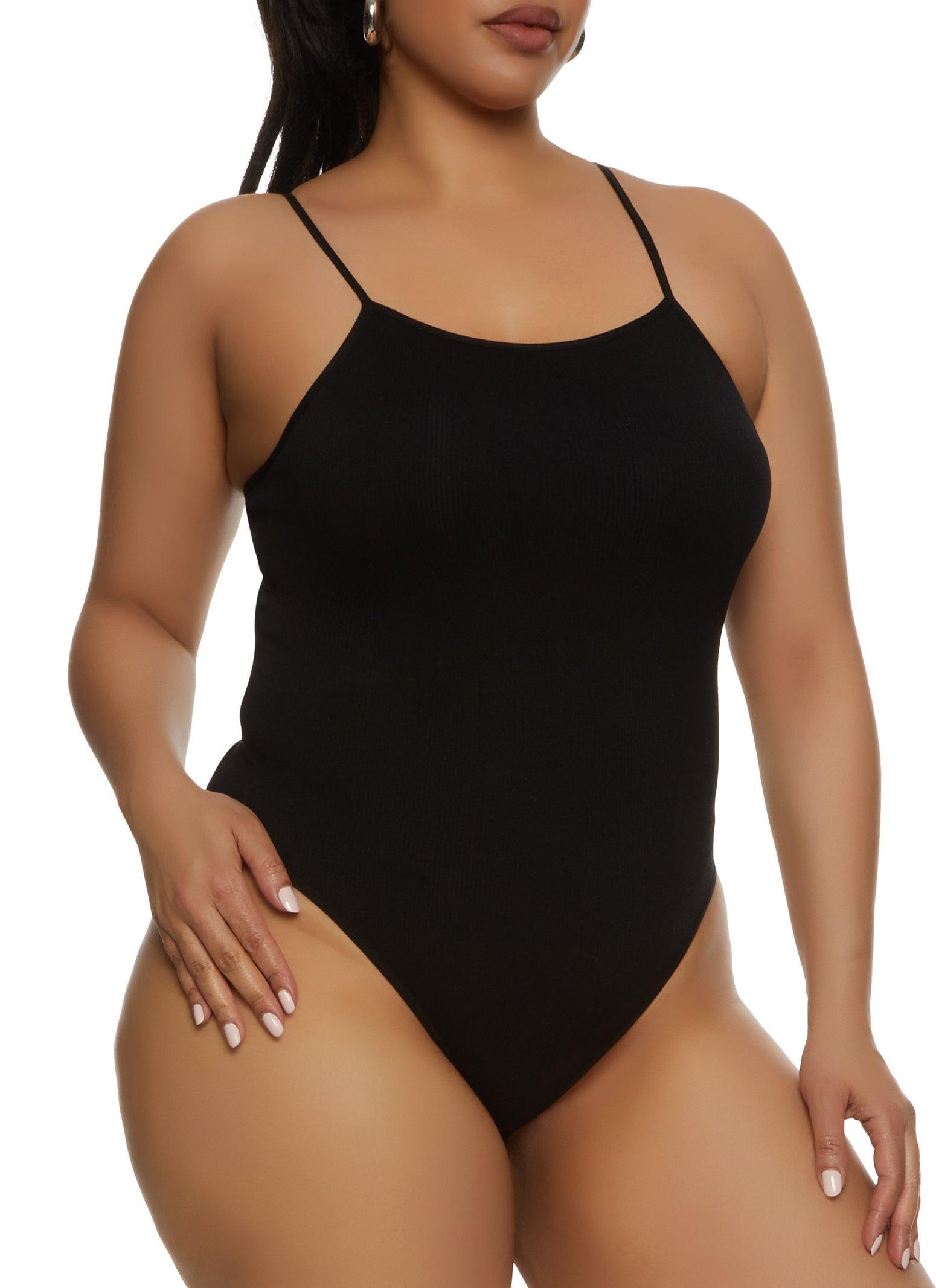 Womens Plus Size Seamless Criss Cross Back Cami Bodysuit Product Image