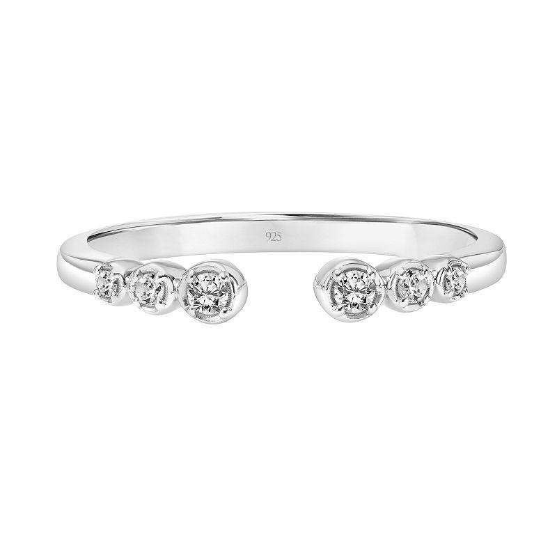 Love Always Sterling Silver 1/10 Carat T.W. Diamond Open Stackable Ring, Womens Product Image