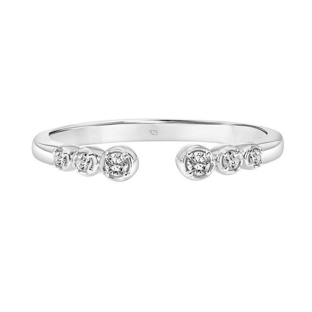 Love Always Sterling Silver 1/10 Carat T.W. Diamond Open Stackable Ring, Womens Product Image