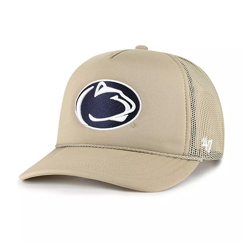 Mens 47 Khaki Penn State Nittany Lions Foam Front Mesh Trucker Snapback Hat Product Image