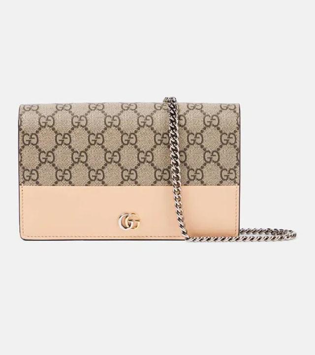 GUCCI Petite Marmont Leather Wallet On Chain In Pink Product Image