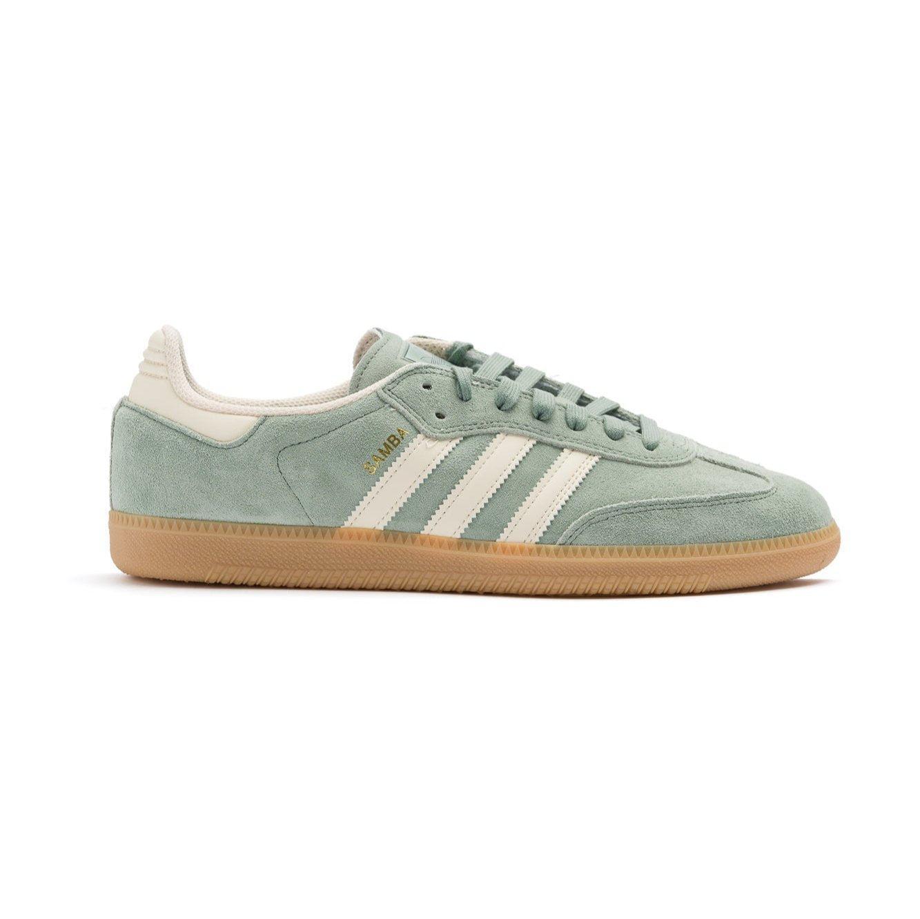 Adidas Skateboarding Samba ADV Men's Skate Shoe - Silver Green/White/Metallic Gold Male Product Image