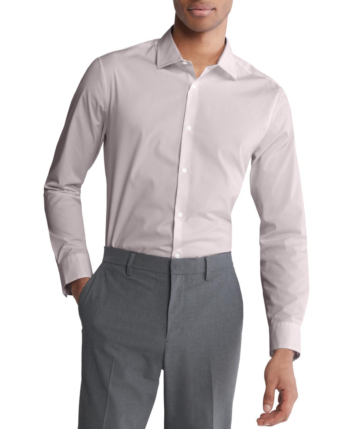 Calvin Klein Mens Slim Fit Supima Stretch Long Sleeve Button-Front Shirt Product Image