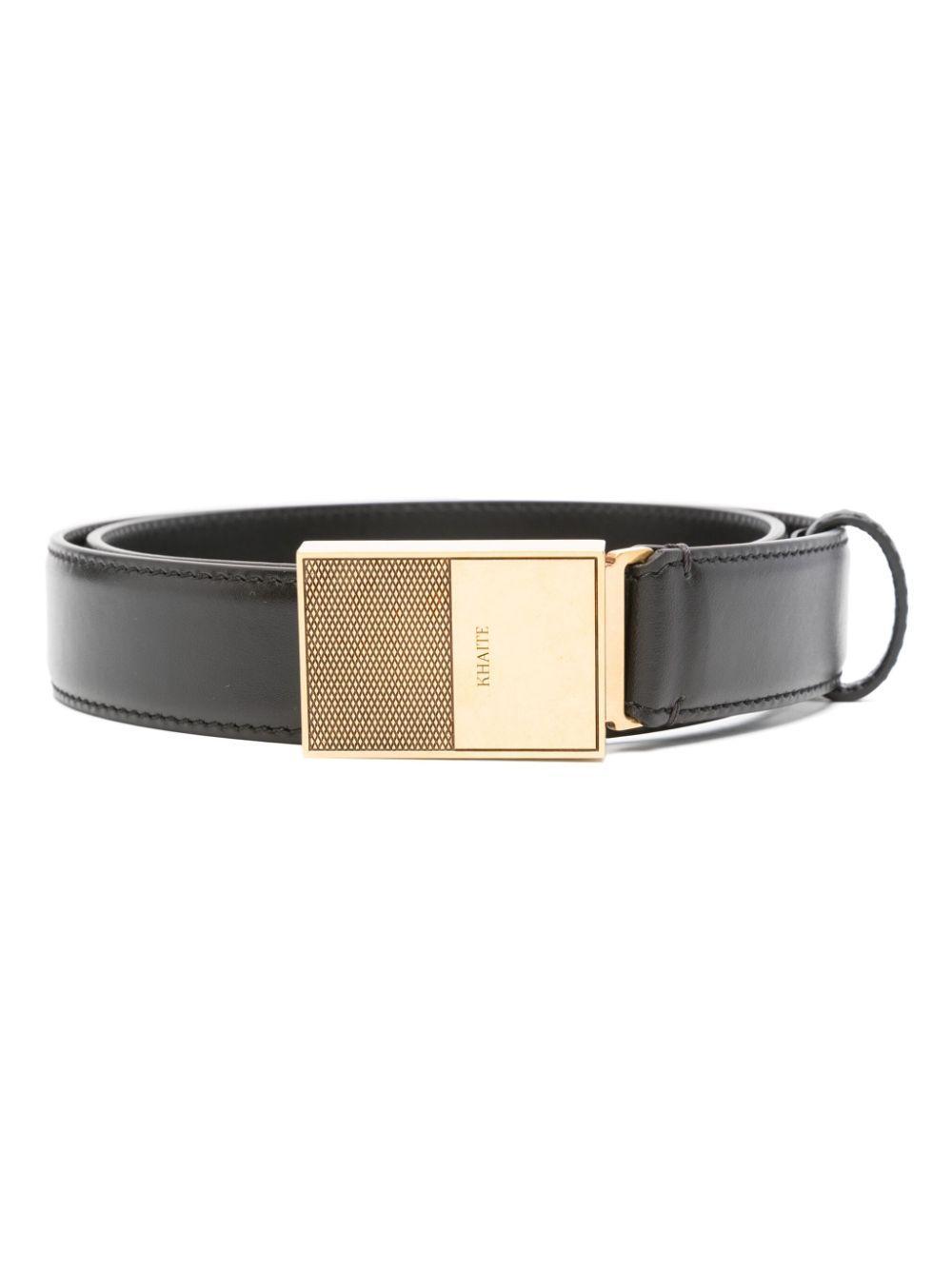 KHAITE Leather Belt In Black Product Image