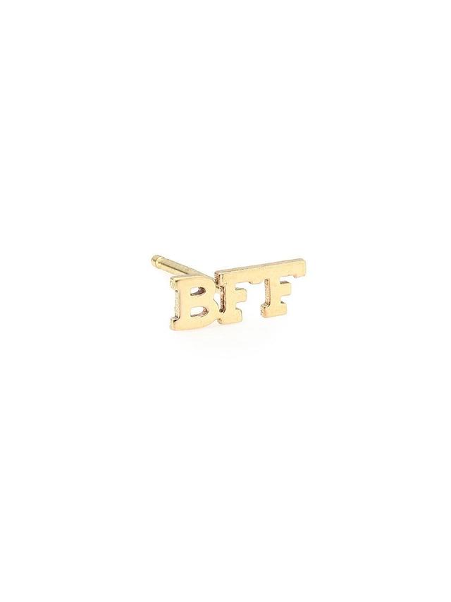 Womens 14K Yellow Gold BFF Single Stud Earring Product Image