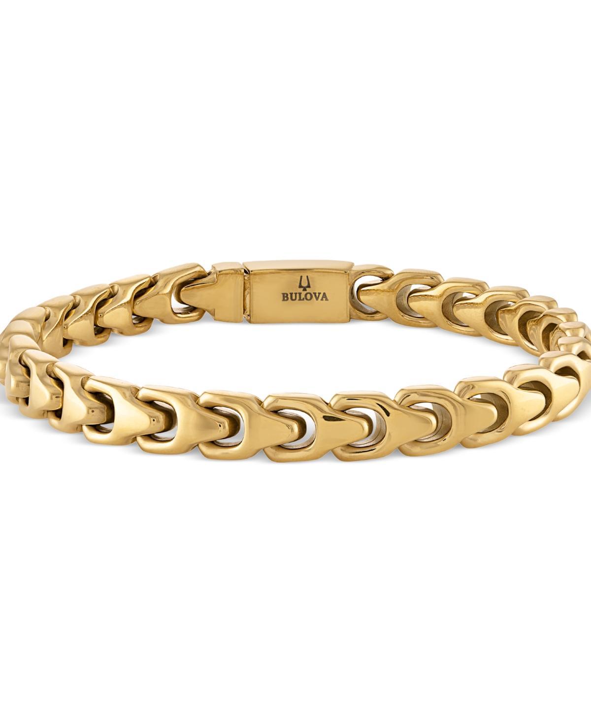 Bulova Mens Link Bracelet in Gold-Plated Stainless Steel Product Image