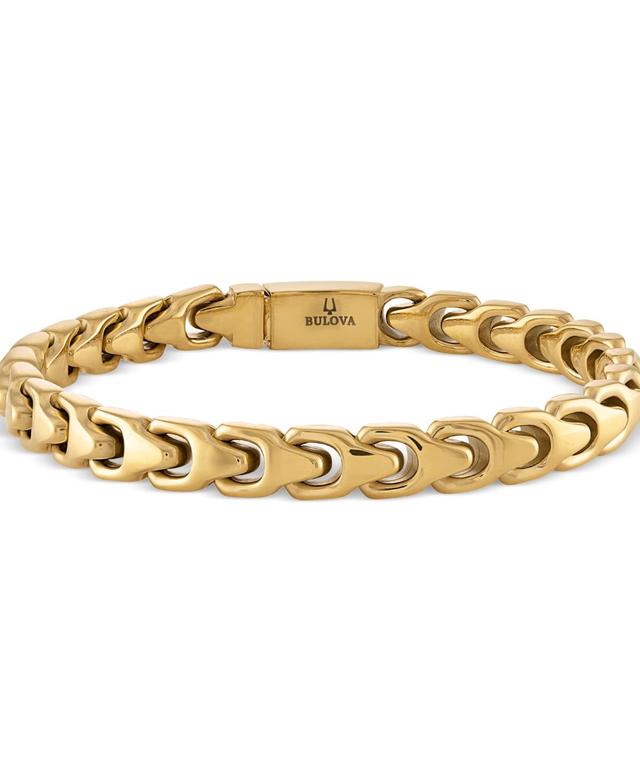 Bulova Mens Link Bracelet in Gold-Plated Stainless Steel Product Image