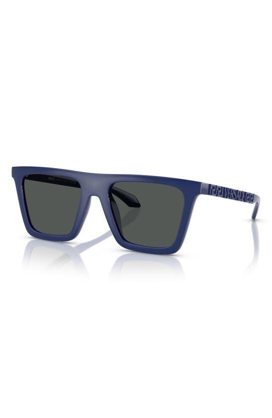 53mm Rectangular Sunglasses In Navy Dark Grey Product Image