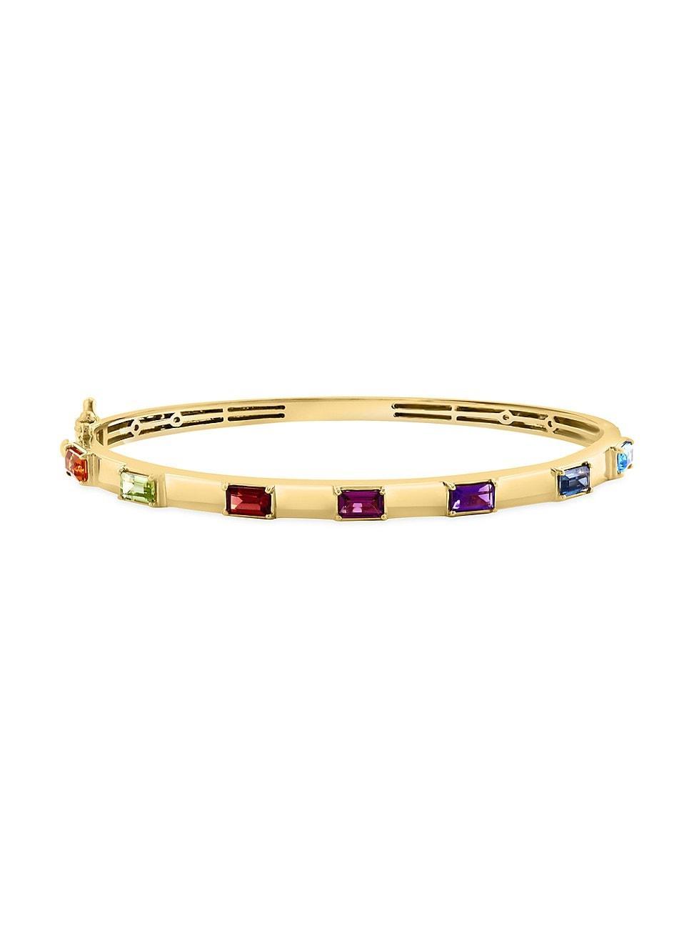 Womens 14K Yellow Gold & Multi-Gemstone Bangle Product Image