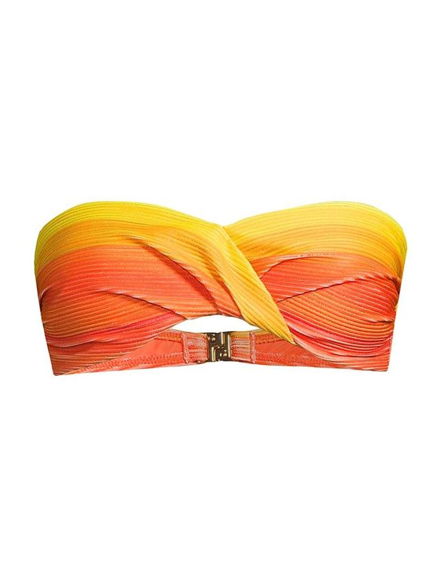 Womens Sunset Stripe Twist Bandeau Bikini Top Product Image