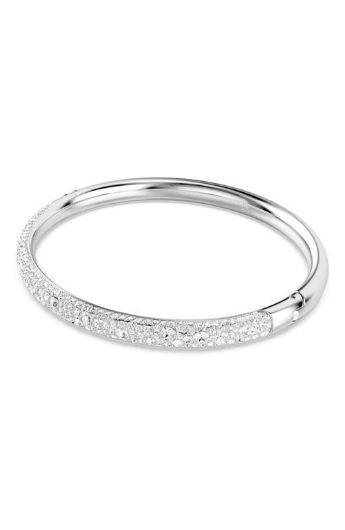 Swarovski Snow Pave, White, Rhodium Plated or Rose Gold-Tone Meteora Bangle Bracelet Product Image