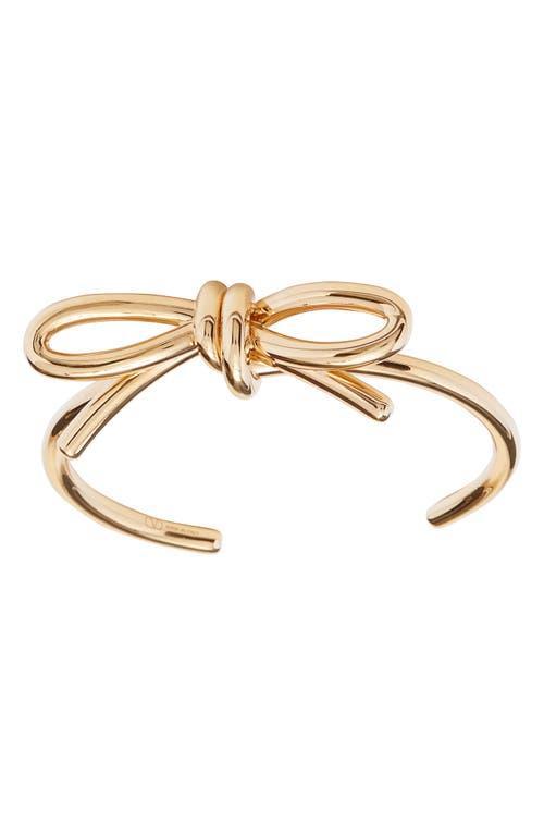 Valentino Garavani Bow Cuff Bracelet in Metallic Gold Product Image