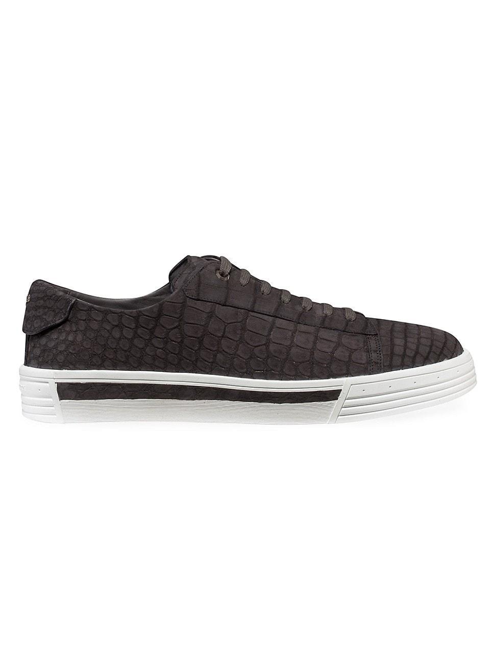 Mens Nubuck Crocodile Sneakers Product Image