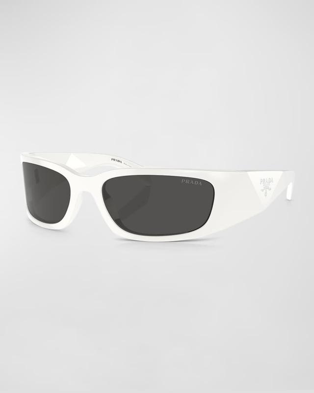 Men's Plastic Rectangle Wrap Sunglasses Product Image