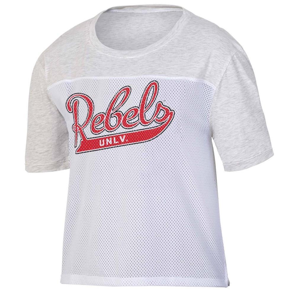 NCAA UNLV Rebels Womens White Mesh Yoke T-Shirt Product Image