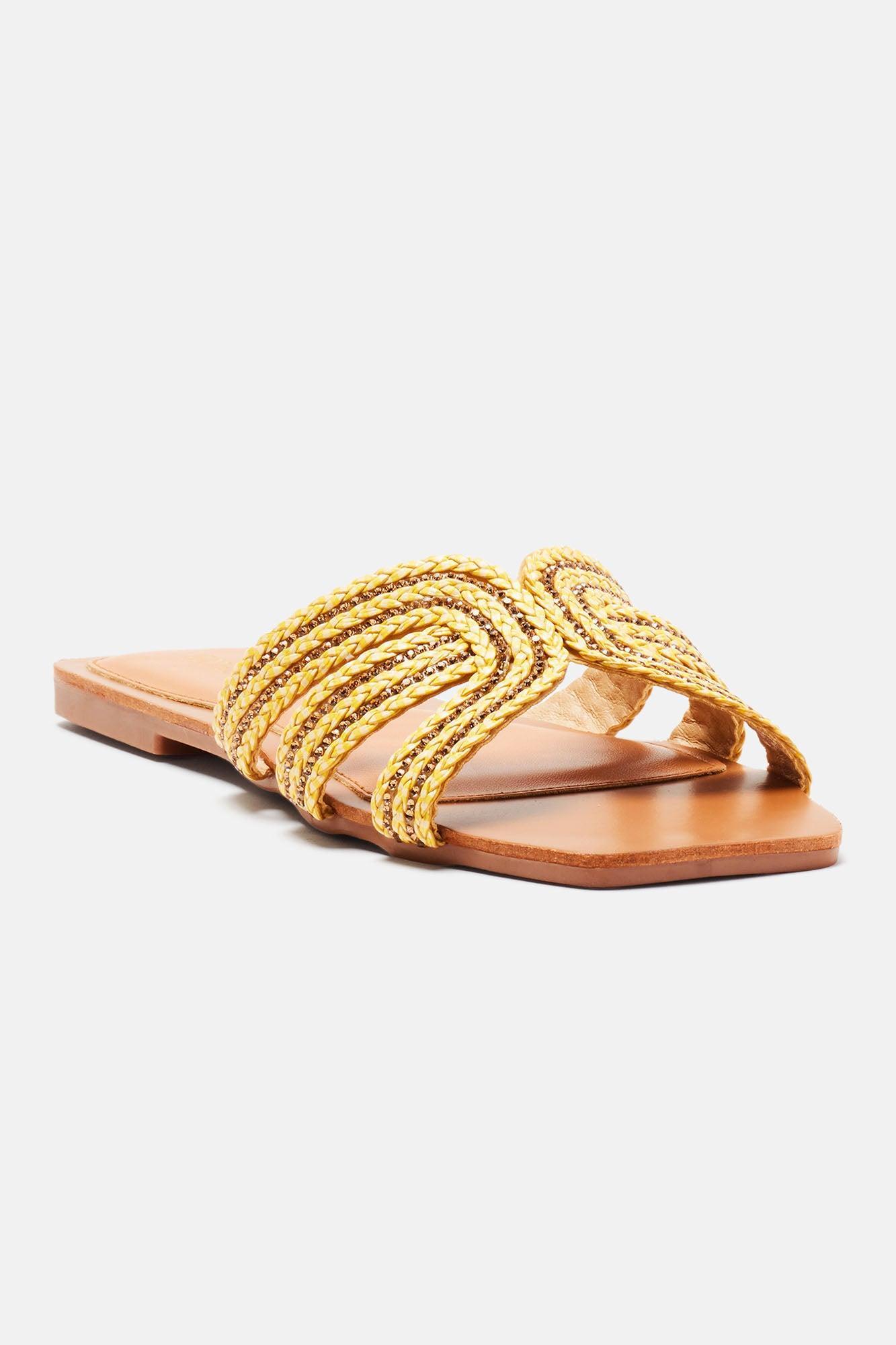 Rena Flat Sandals - Gold Product Image