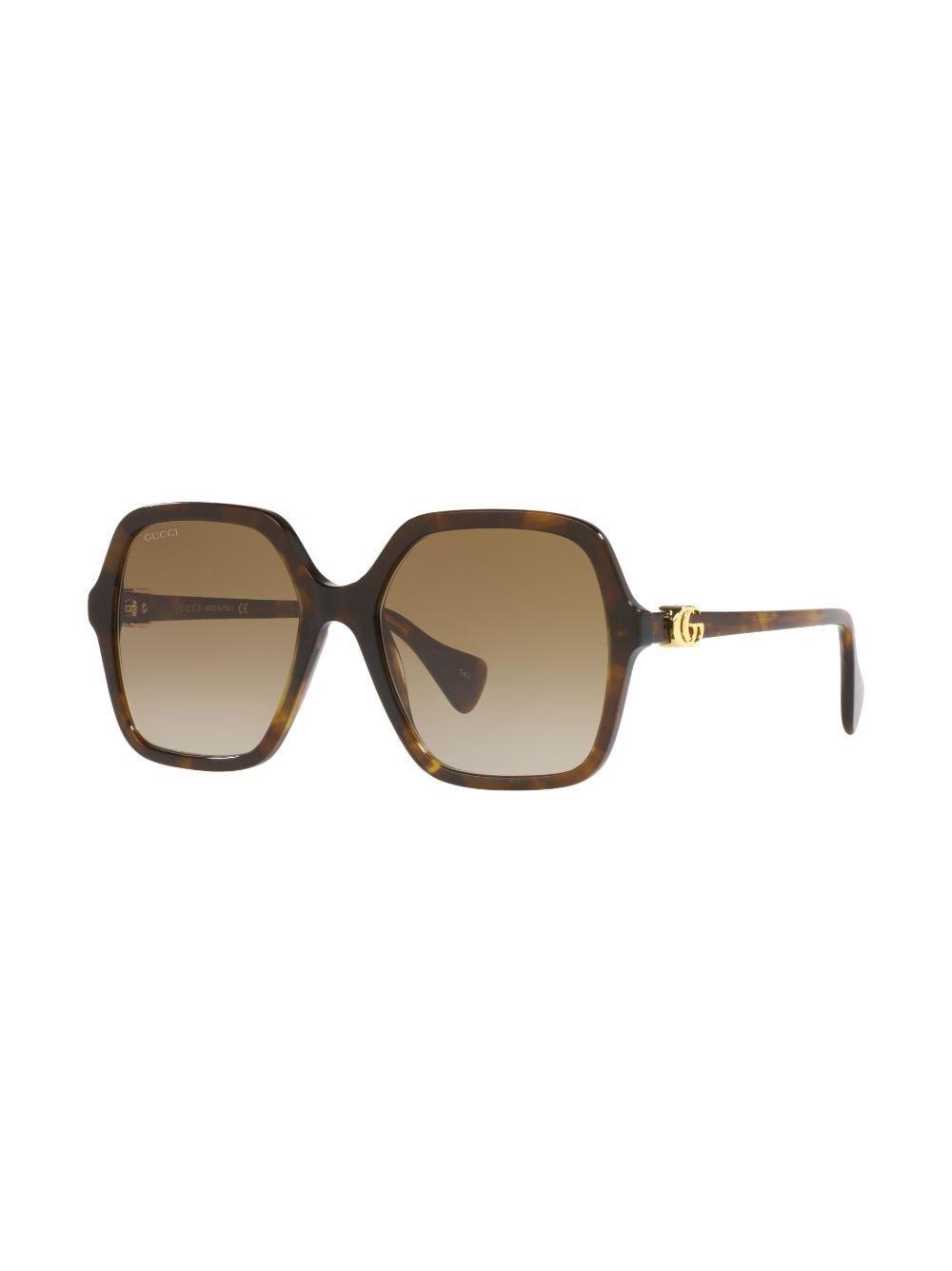 Tortoiseshell-effect Square-frame Sunglasses In 1800d1 Brown Product Image