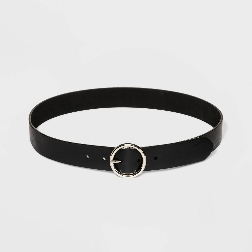 Womens Round Buckle Belt - Wild Fable Black Product Image