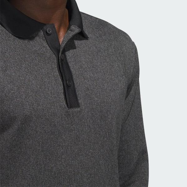 Essentials Heathered Long Sleeve Polo Shirt Product Image