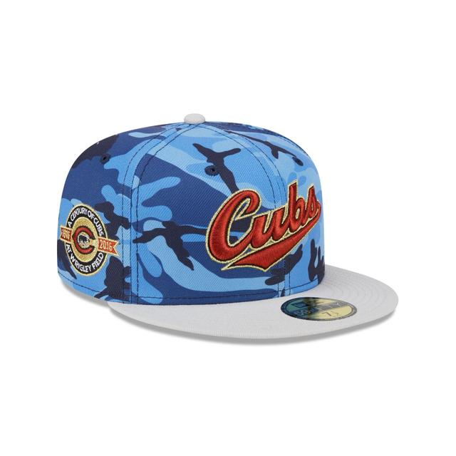 Chicago Cubs Blue Camo 59FIFTY Fitted Hat Male Product Image