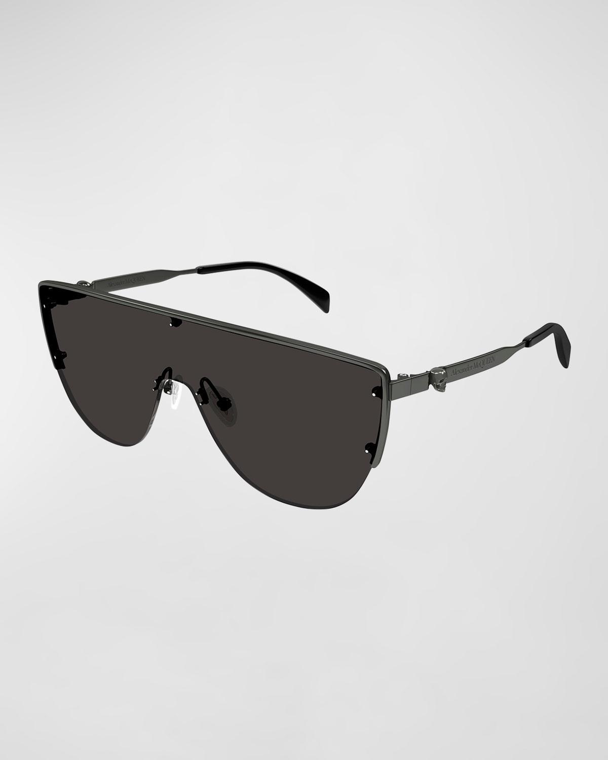 Half-Rimmed Metal Shield Sunglasses Product Image