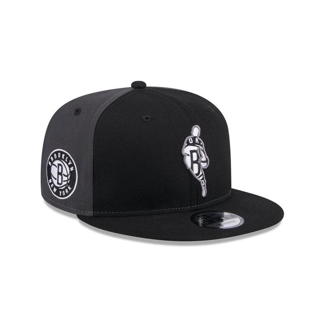 Brooklyn Nets Front Logoman 9FIFTY Snapback Hat Male Product Image