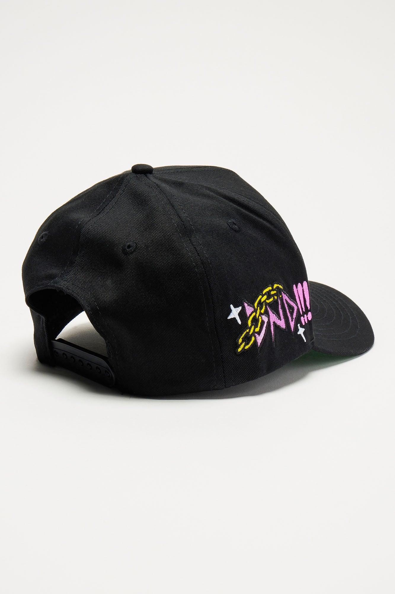 Wooow Snapback Hat - Black/Green Product Image