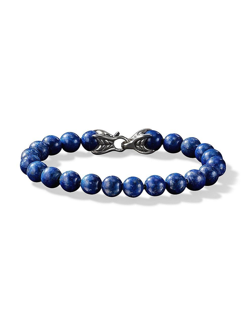 Mens Spiritual Beads Bracelet in Sterling Silver Product Image