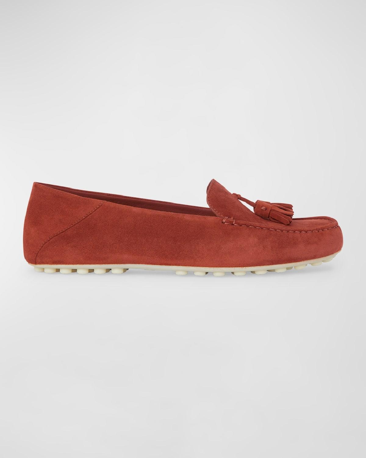 Womens Dot Sole Leather Moccasin Loafers Product Image