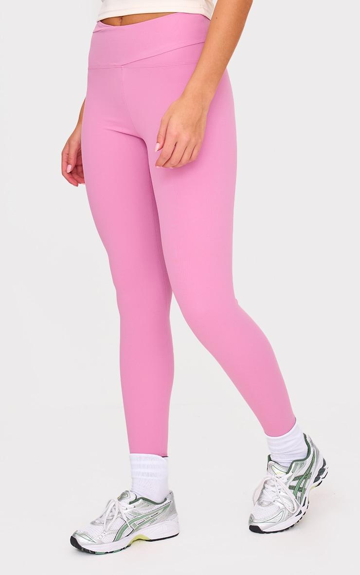 PLT SPORT Mauve Sculpt Wrap Waist Leggings Product Image