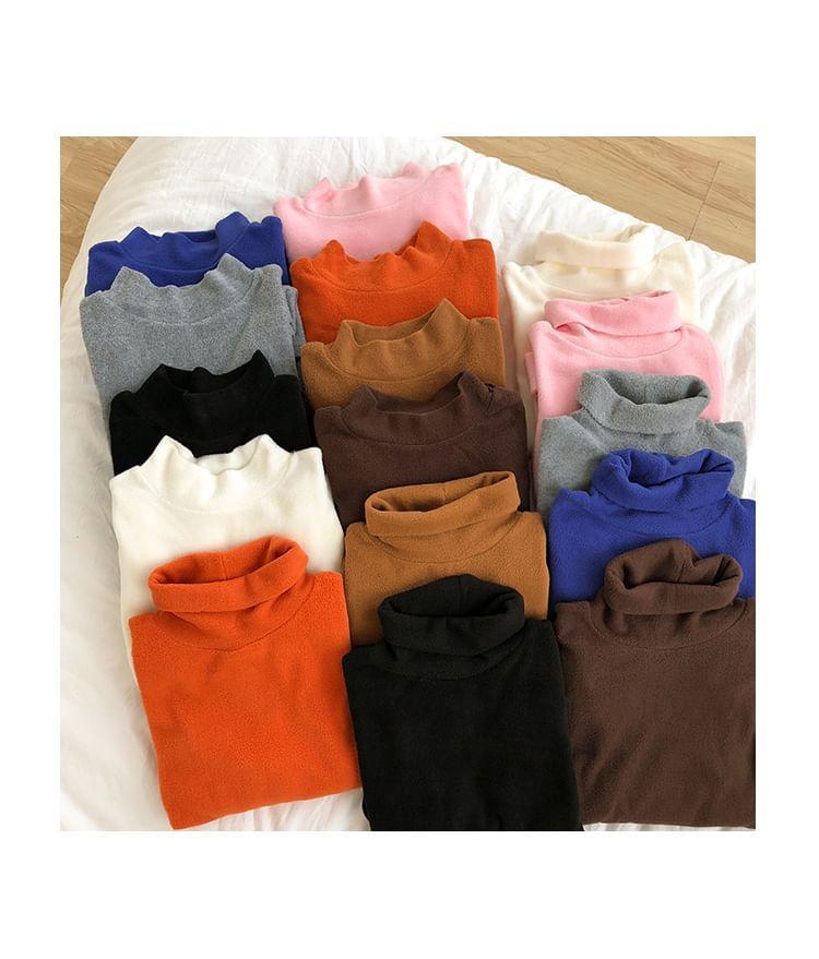 Long-Sleeve Mock Neck Plain Top Product Image