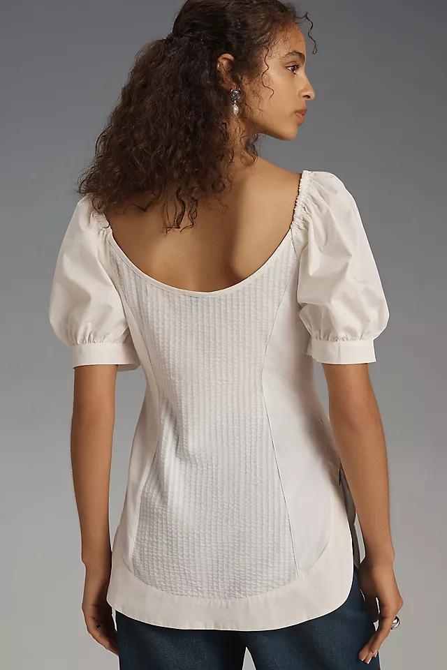 Maeve Puff-Sleeve Sweetheart Top Product Image