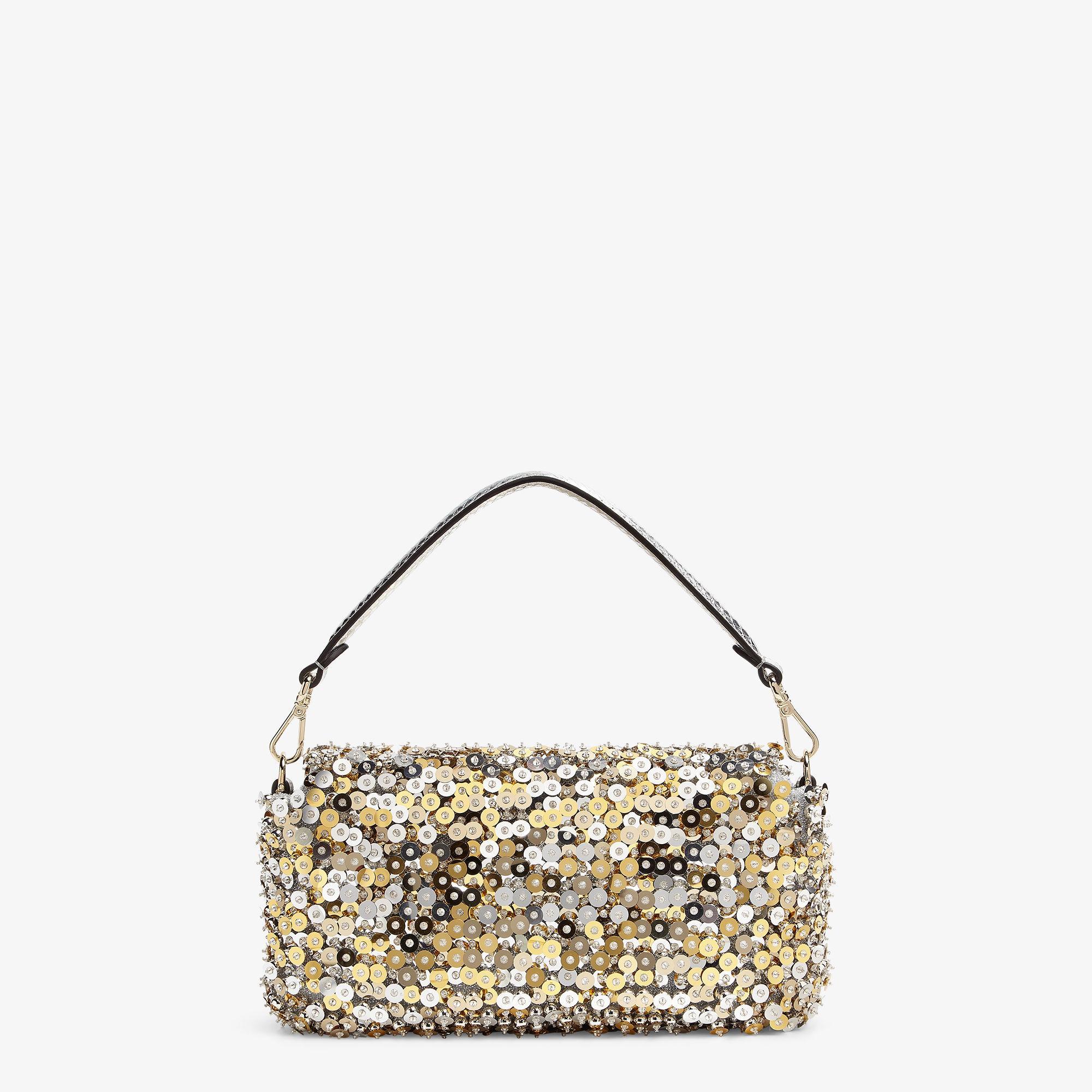 BaguetteHand-embroidered bag with sequins and 3D pearls Product Image