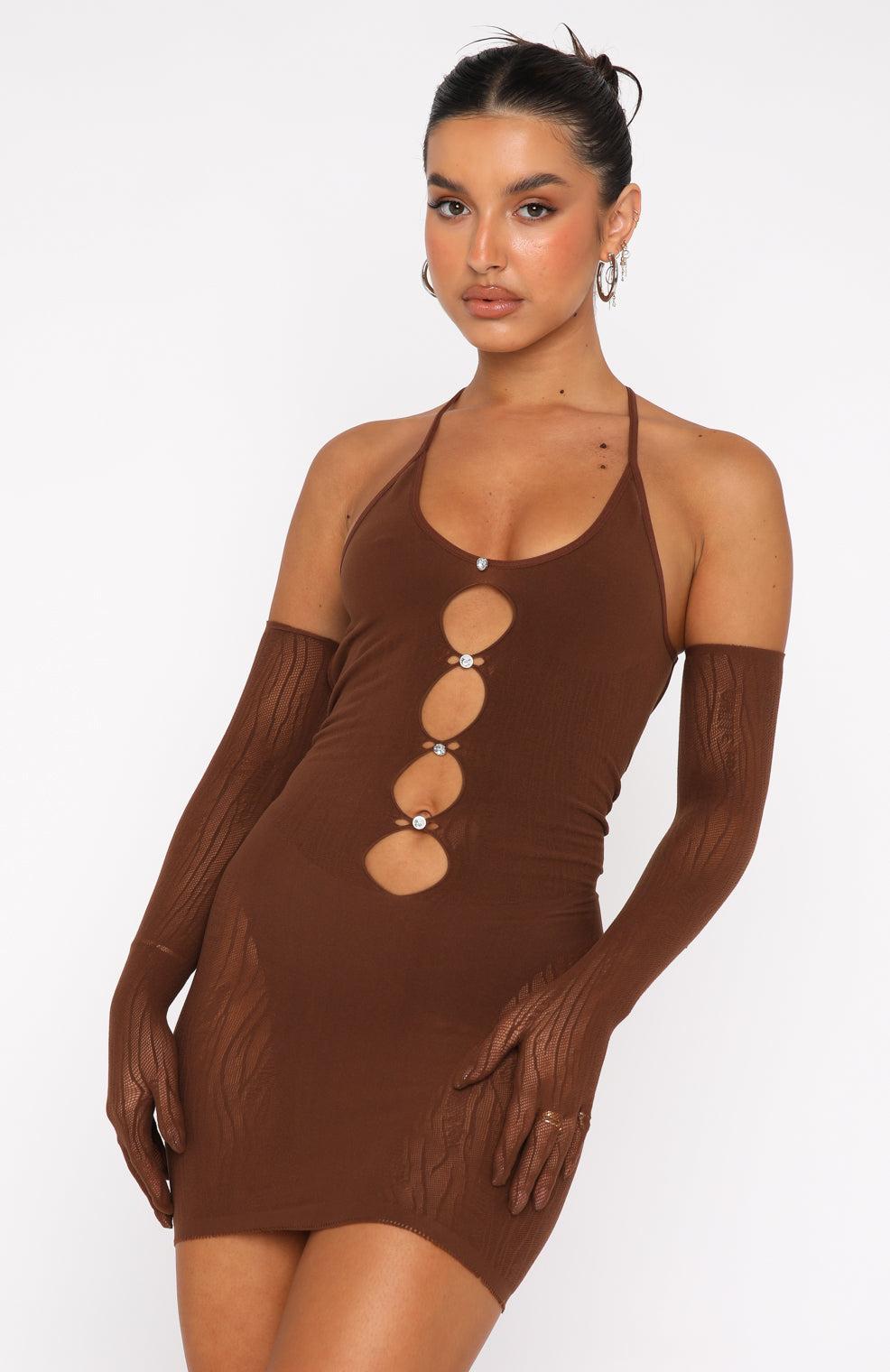 Link Up Mini Dress Chocolate Product Image